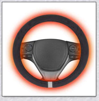 Warm and cosy heated steering wheel cover for comfortable winter driving