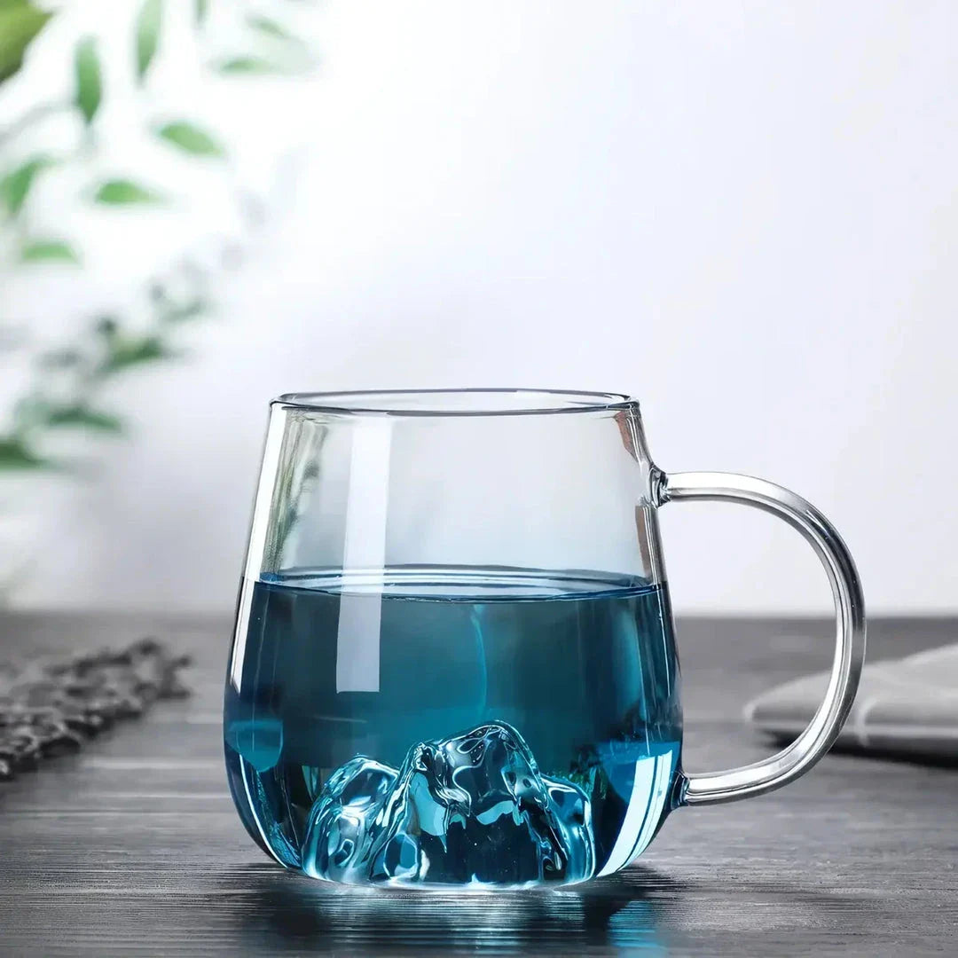 Mountain Gradient Glass Jug with 1800ml Capacity and Ergonomic Handle