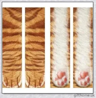 Colourful 3D animal paw print socks with cute cat claws design, unisex long socks for adults