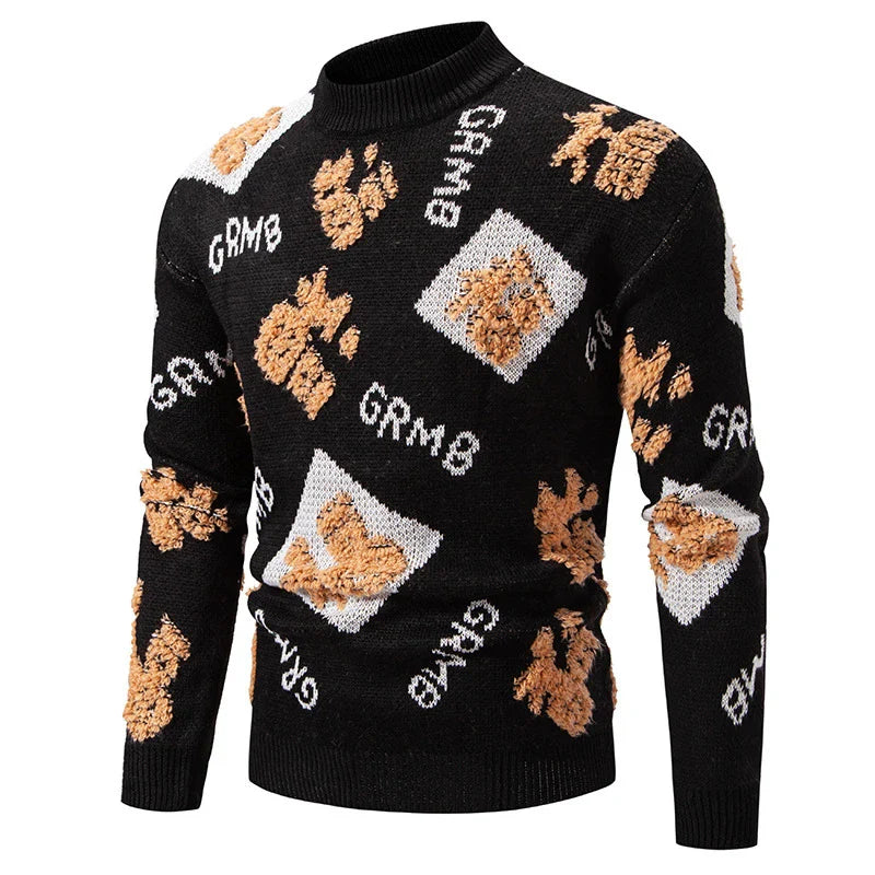 Stylish men's half-turtleneck fashion sweater in a range of classic colours