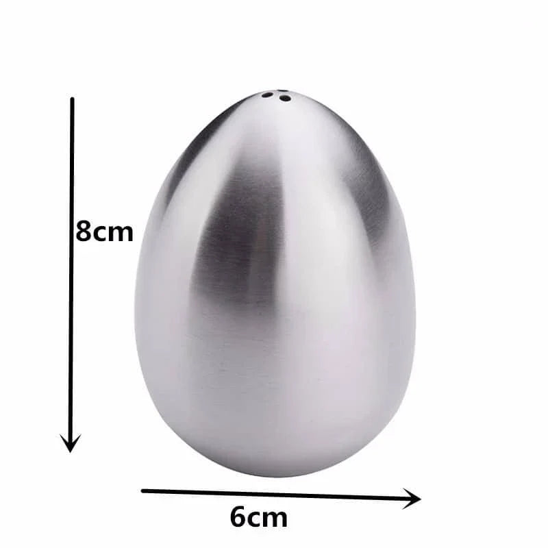 GiftHome_UK Egg-Shaped Stainless Steel Pepper and Salt Jars Set