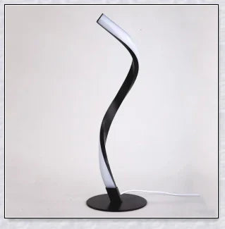 Stylish modern spiral table lamp with adjustable brightness and three colour modes