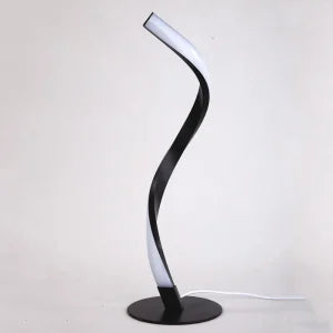 Stylish modern spiral table lamp with adjustable brightness and three colour modes