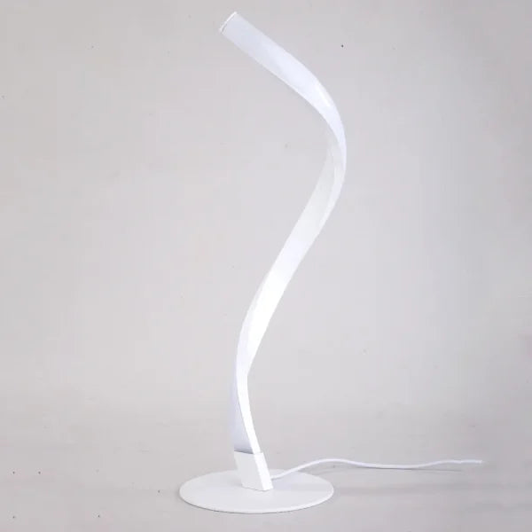 Stylish modern spiral table lamp with adjustable brightness and three colour modes
