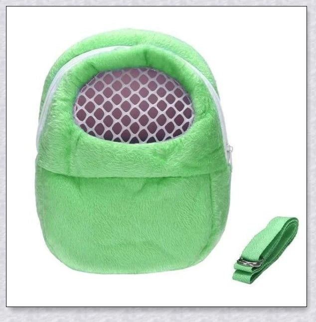 Soft, sponge-padded Rabbit Travel Carrier with breathable mesh top and adjustable shoulder strap for comfortable, hands-free transport of small pets.