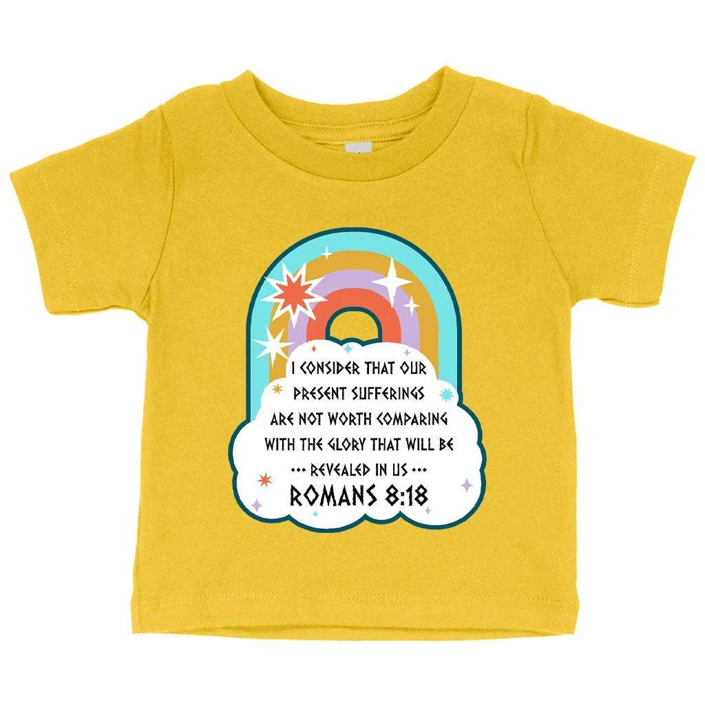 A comfortable and stylish baby t-shirt featuring a Bible verse design, made with premium Airlume cotton for ultimate softness.