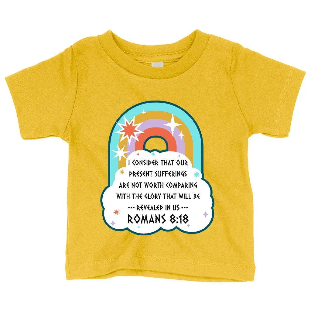 A comfortable and stylish baby t-shirt featuring a Bible verse design, made with premium Airlume cotton for ultimate softness.