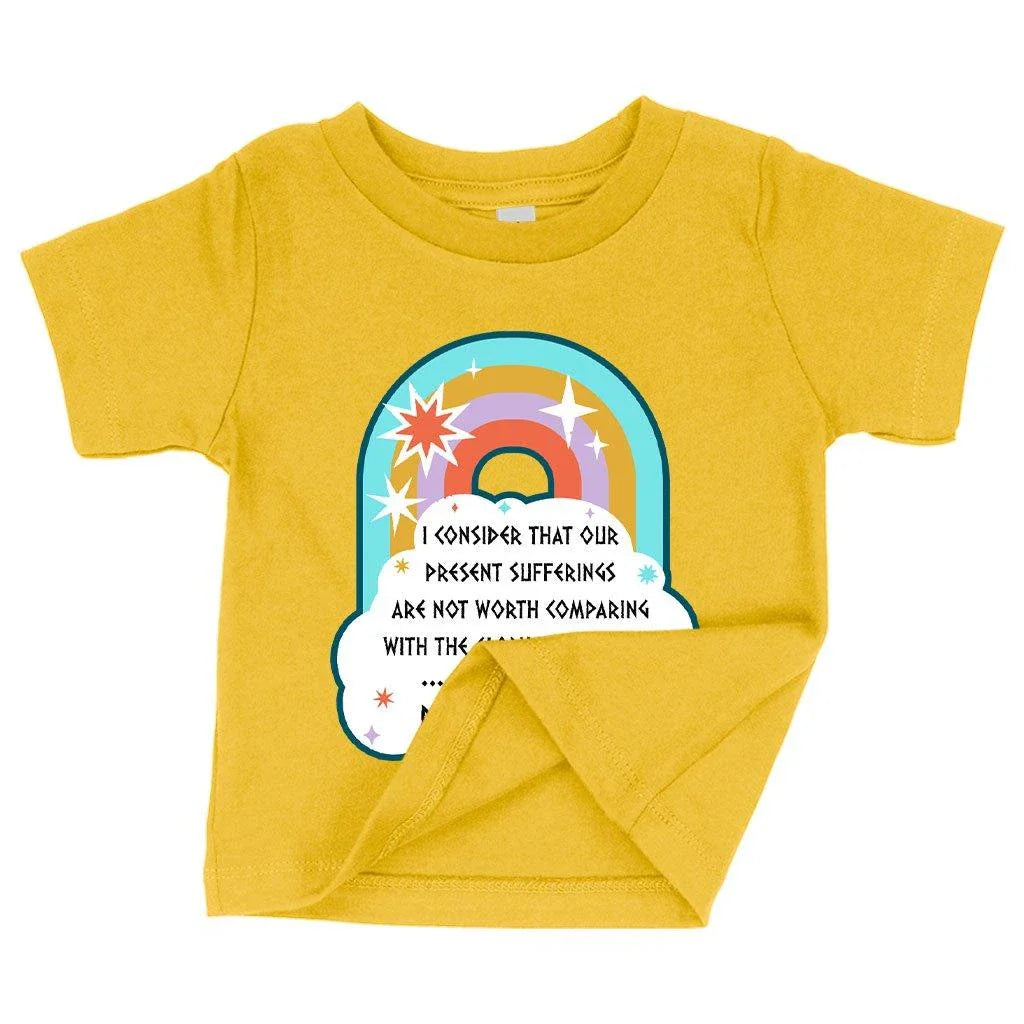 A comfortable and stylish baby t-shirt featuring a Bible verse design, made with premium Airlume cotton for ultimate softness.