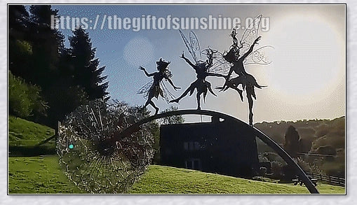 Wonderland Garden Decoration with Fairy and Dandelion Dance motif, designed for enchanting outdoor decor