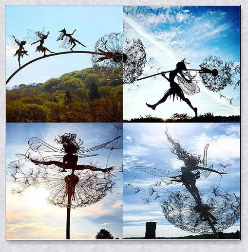 Wonderland Garden Decoration with Fairy and Dandelion Dance motif, designed for enchanting outdoor decor