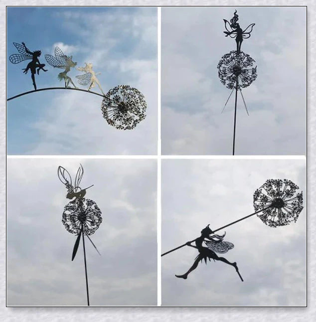 Wonderland Garden Decoration with Fairy and Dandelion Dance motif, designed for enchanting outdoor decor