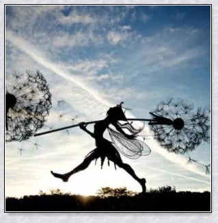 Wonderland Garden Decoration with Fairy and Dandelion Dance motif, designed for enchanting outdoor decor