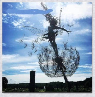 Wonderland Garden Decoration with Fairy and Dandelion Dance motif, designed for enchanting outdoor decor