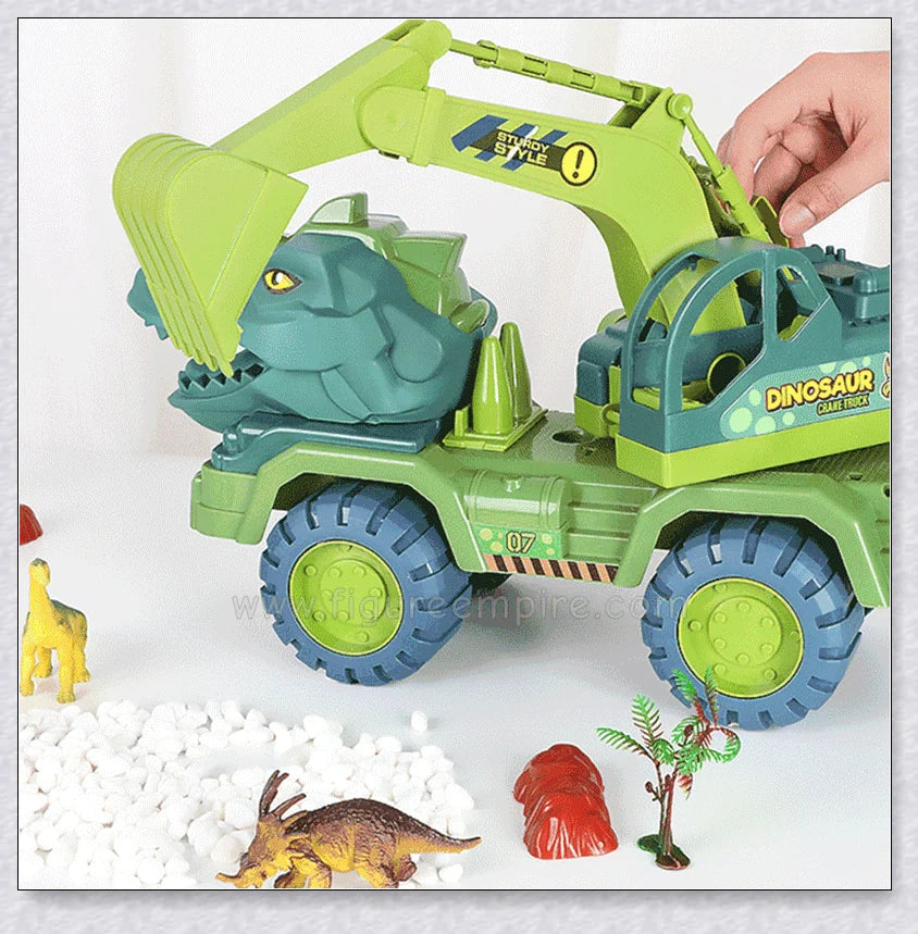 Rexcavator oversized dinosaur toy truck with realistic dinosaur figures and an impressive carrier