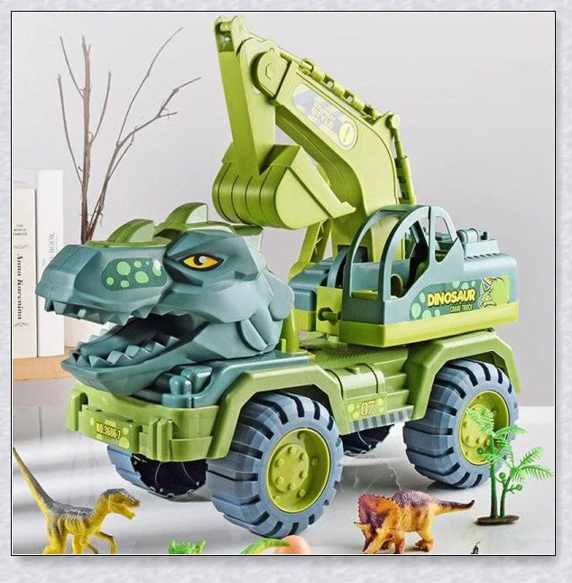 Rexcavator oversized dinosaur toy truck with realistic dinosaur figures and an impressive carrier