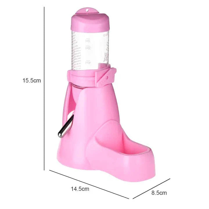 An orange hamster watering device with a capacity of 585 ml, designed for reliable and long-lasting hydration of small pets.