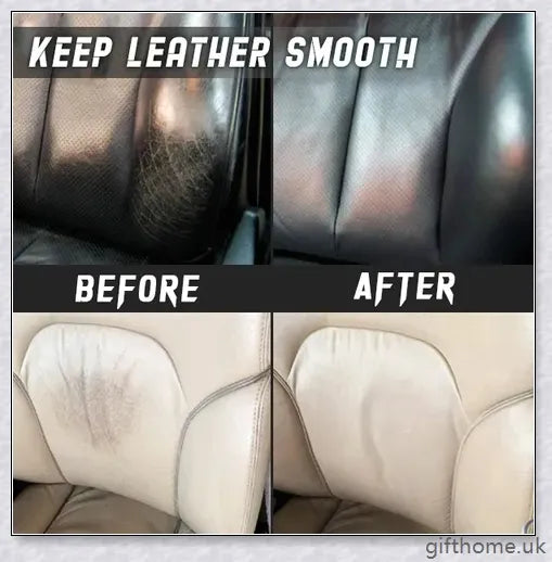 A tube of Advanced Leather Repair Gel in black and white colours, used to restore and repair leather surfaces such as furniture, car seats, and accessories.