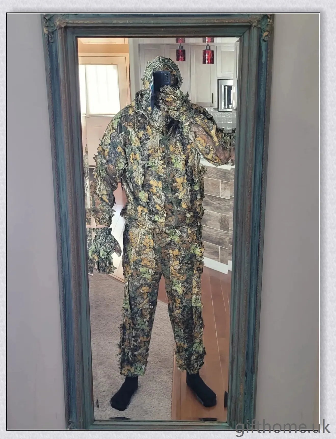 Ghillie Camouflage Camo Suit with 3D leaf pattern for seamless blending in natural environments