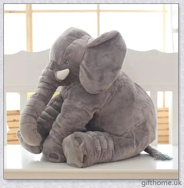 Soft, cuddly elephant-shaped plush toy pillow in a variety of colours, perfect for babies, toddlers, and kids