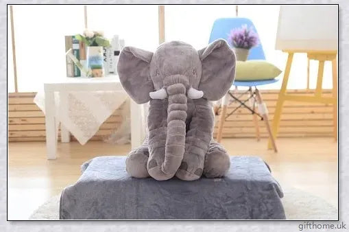 Soft, cuddly elephant-shaped plush toy pillow in a variety of colours, perfect for babies, toddlers, and kids