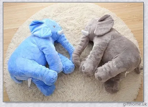 Soft, cuddly elephant-shaped plush toy pillow in a variety of colours, perfect for babies, toddlers, and kids