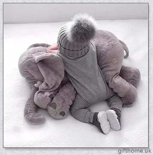 Soft, cuddly elephant-shaped plush toy pillow in a variety of colours, perfect for babies, toddlers, and kids