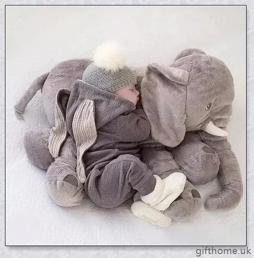 Soft, cuddly elephant-shaped plush toy pillow in a variety of colours, perfect for babies, toddlers, and kids