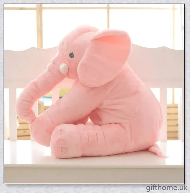 Soft, cuddly elephant-shaped plush toy pillow in a variety of colours, perfect for babies, toddlers, and kids