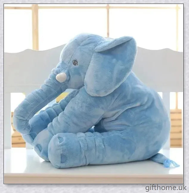 Soft, cuddly elephant-shaped plush toy pillow in a variety of colours, perfect for babies, toddlers, and kids