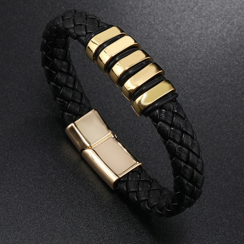 Handcrafted multi-layer leather woven bracelet in various colours