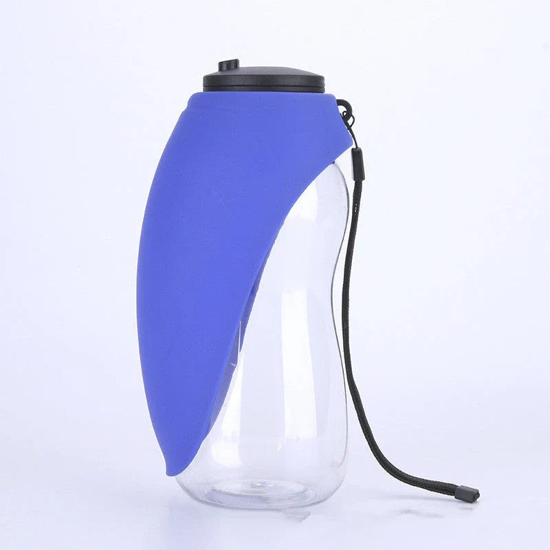 Portable dog water bottle and bowl set in various vibrant colors for small to large pets