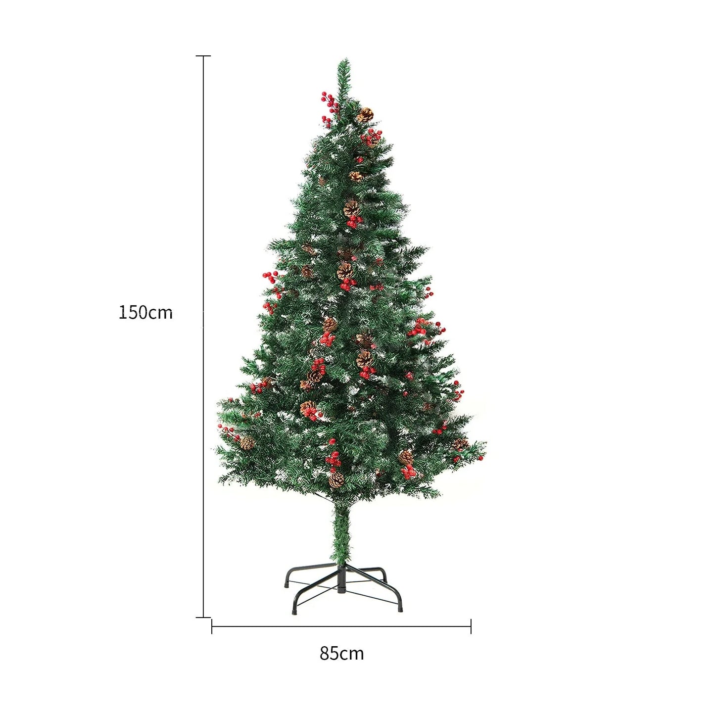Premium artificial Christmas tree with realistic snow-like accents, providing a captivating winter wonderland effect for your holiday decor