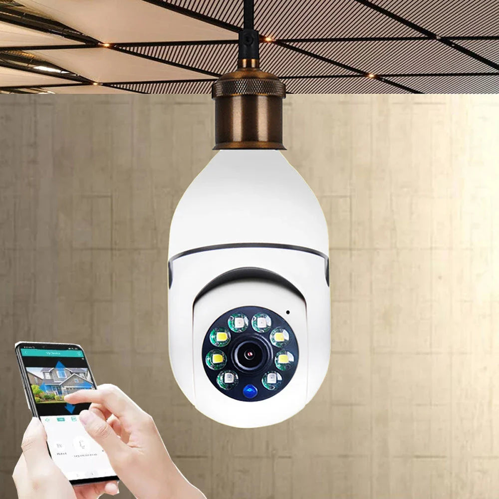 Smart 1080P Wi-Fi Bulb Camera with 4X Zoom, Smooth Pan and Tilt, Automatic Motion Tracking, and Night Vision