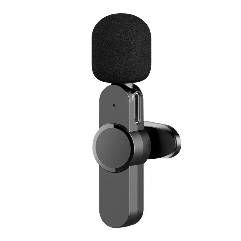 Wireless lavalier microphone with HD audio, Bluetooth connectivity, and compact carrying case