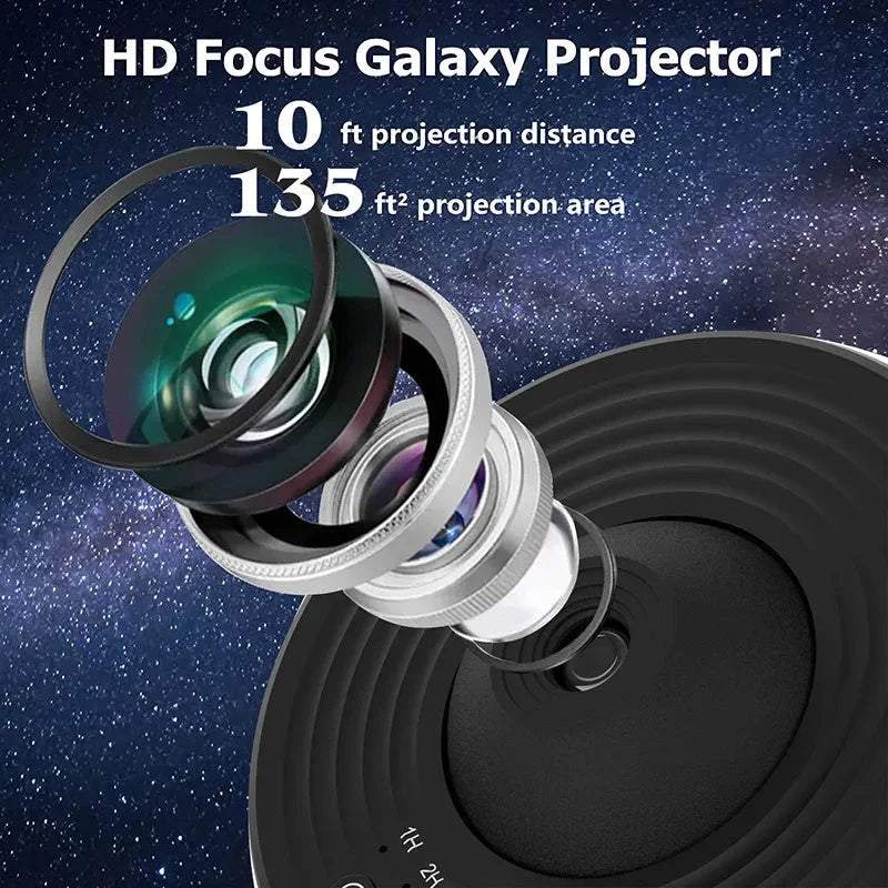 Galaxy Projector with 12 display scenarios, including solar system, galaxies, and nebulae, for a mesmerizing home decor experience