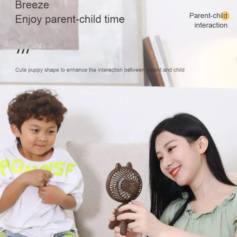 Compact USB-powered desk fan with automatic shaking head and adjustable wind speeds for customized cooling in any office or home setting