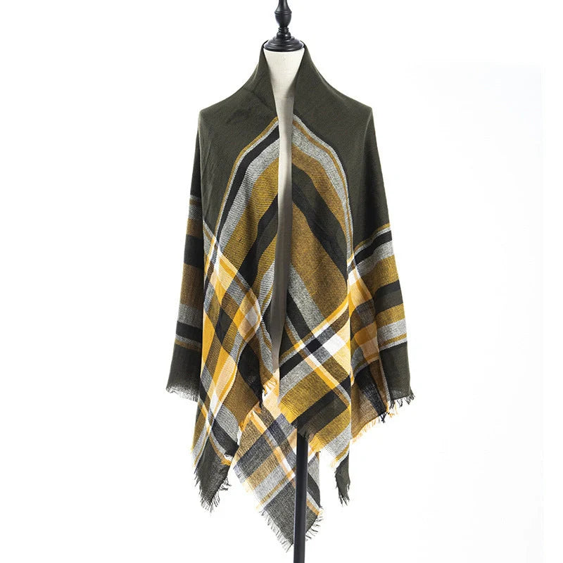 Luxury plus-sized double-sided cashmere-like scarf shawl in various colors