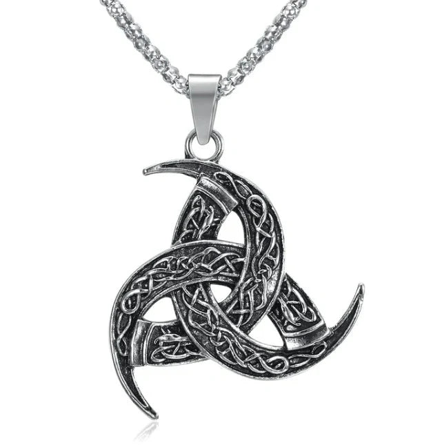 Vintage Norse rune necklaces for men, featuring a range of intricate Viking symbols and designs crafted from premium stainless steel