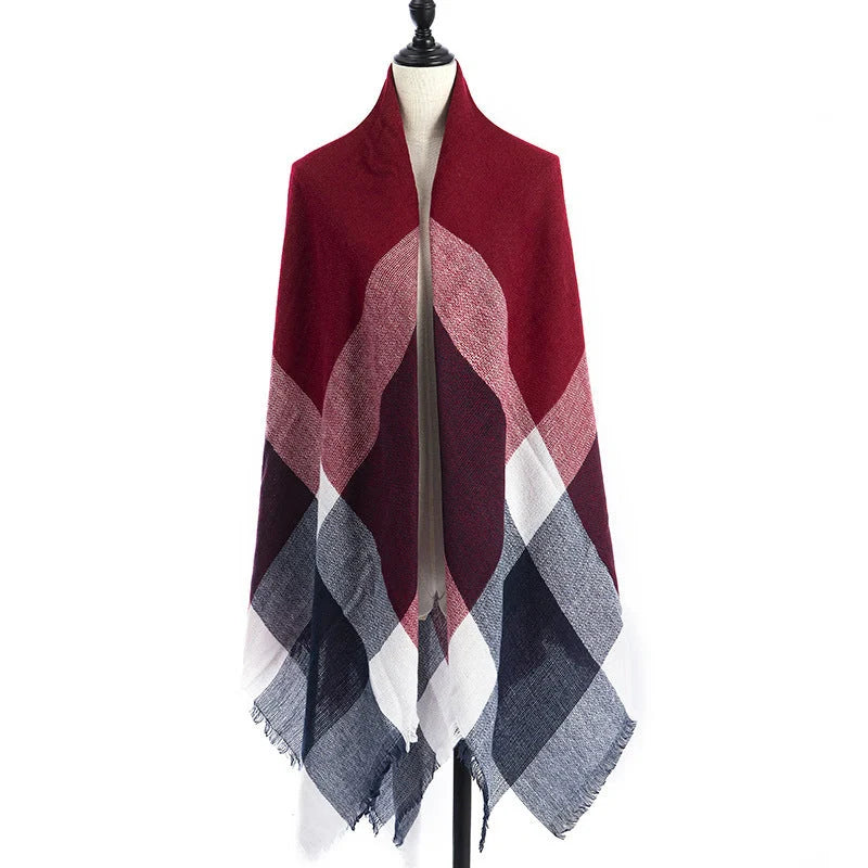 Luxury plus-sized double-sided cashmere-like scarf shawl in various colors