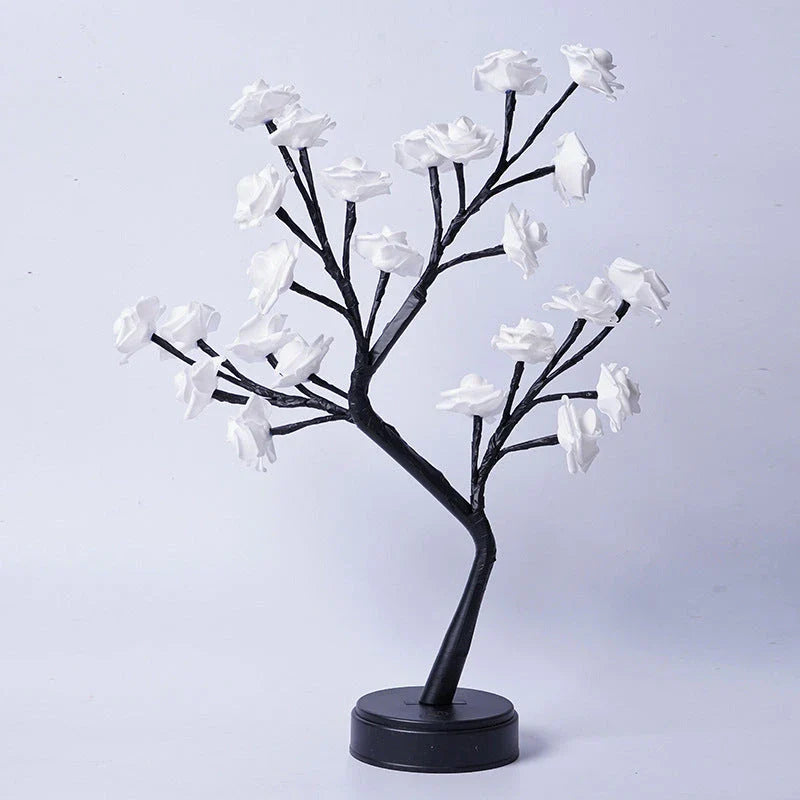 Enchanting 3D rose blossom USB desk lamp in various color options, creating a dreamy, romantic ambiance