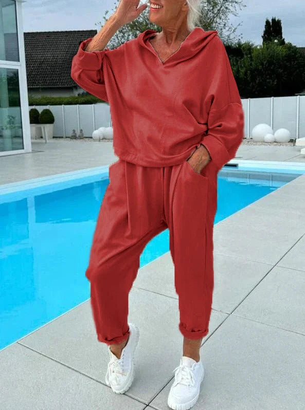 Premium Women's Hooded Sweatshirt Two-Piece Set in a variety of classic colours
