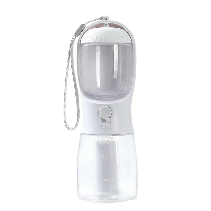 A 3-in-1 pet travel set featuring a water dispenser, food container, and waste bag holder in various color options