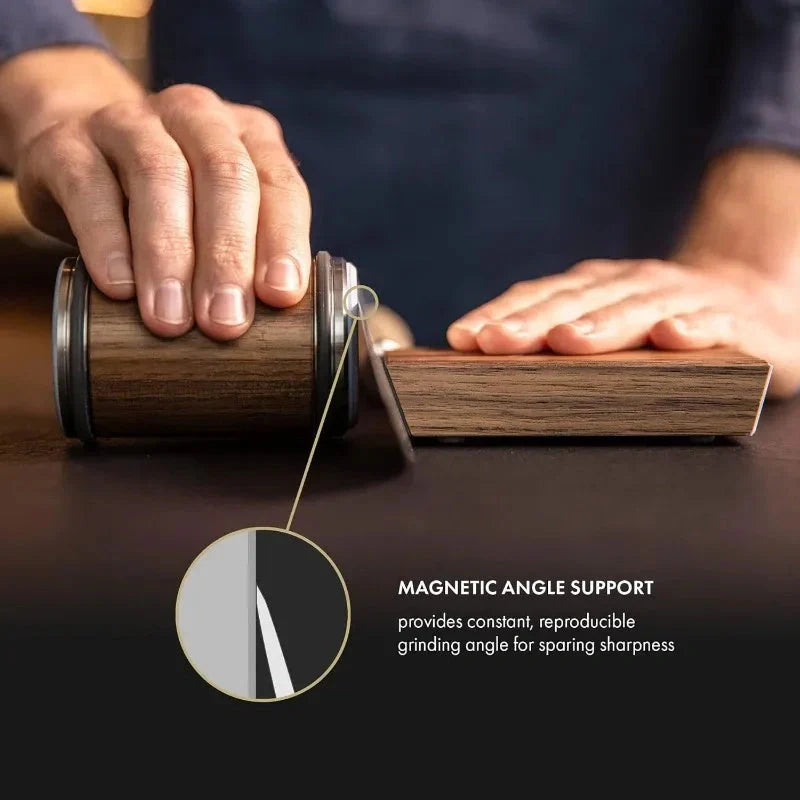 Adjustable angle tungsten steel knife sharpener with retro-inspired design