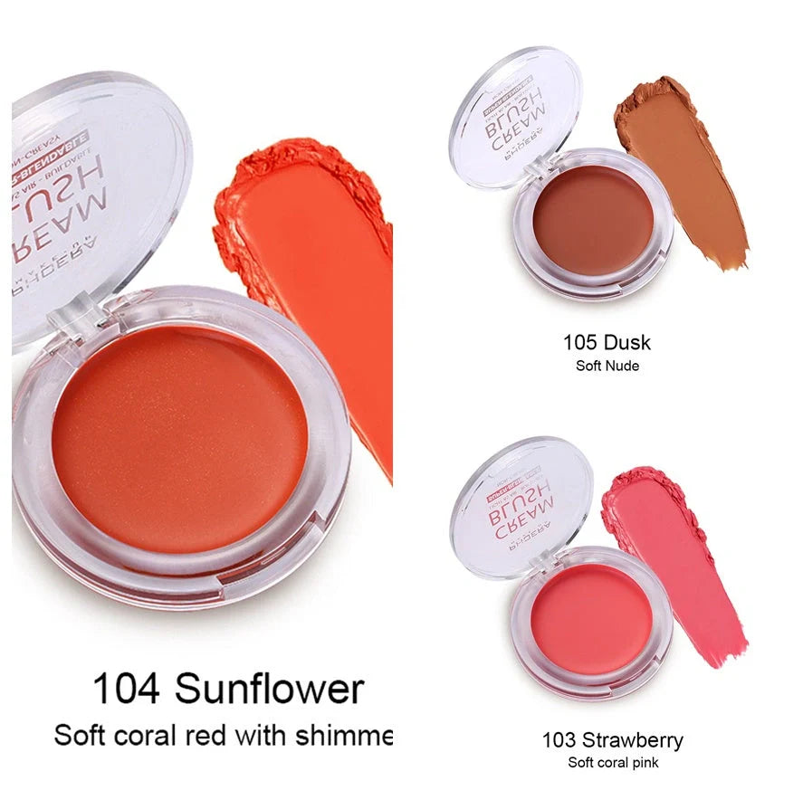 PHOERA Brightening Blush Cream in a variety of vibrant shades, delivering a radiant, healthy-looking glow to the complexion