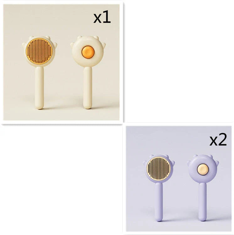 Premium pet grooming comb with massage bristles for a healthy, shiny coat