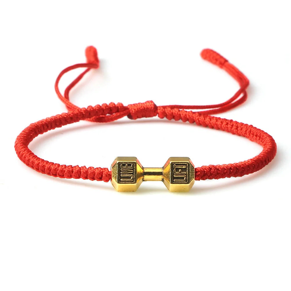 Stylish woven dumbbell alloy bracelet in various sophisticated colour options, showcasing the timeless British charm of this premium accessory.