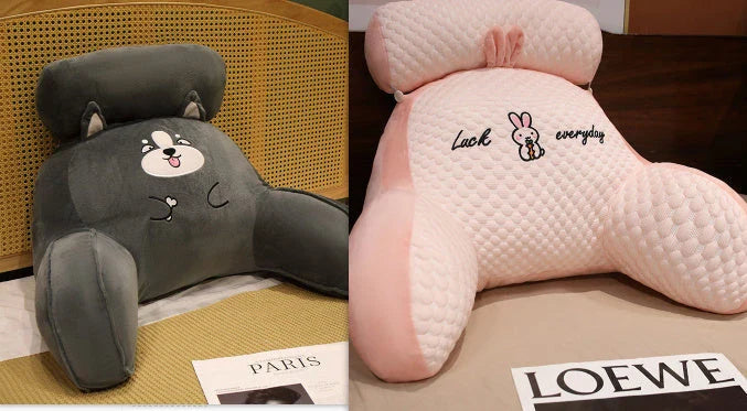 Plush lumbar cushion with ergonomic design for comfortable back and neck support on sofa, chair, and bed