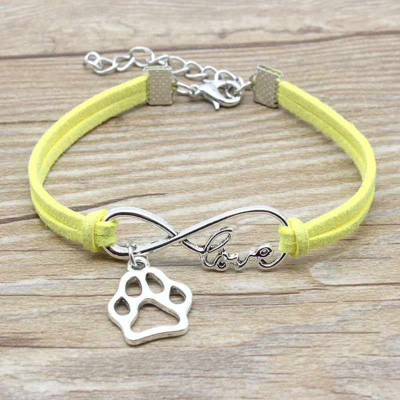 Stylish hand-woven infinity love pet bracelet in various colors for pet owners to express their affection