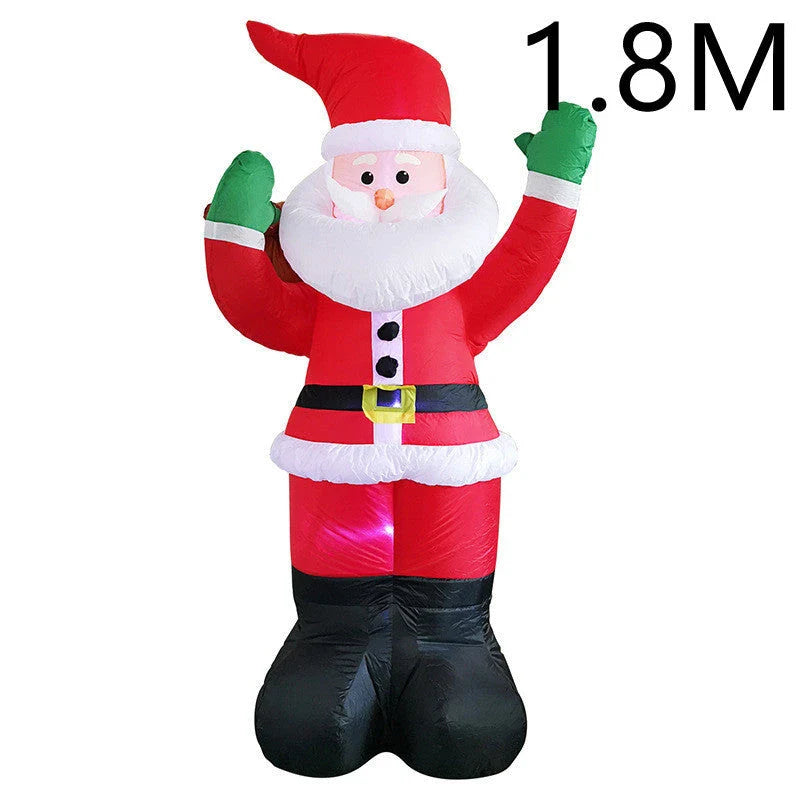 Festive LED Christmas Decor Set with Glowing Santa, Christmas Tree, and Snowman Inflatables