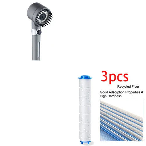 Premium 3-mode high-pressure shower head with detachable filter, made of durable ABS material for a relaxing and refreshing shower experience.